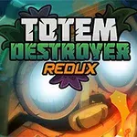 커다란 눈과 밝은 색상의 얼굴을 가진 만화 스타일의 토템, TOTEM DESTROYER REDUX라는 글자가 이미지에 표시되어 있습니다