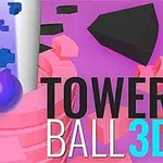 핑크색과 보라색 배경의 타워 주변으로 구형 물체가 이동하는 그래픽 이미지