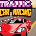 빨간 스포츠카가 고속도로를 달리는 이미지