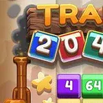 알록달록한 숫자 블록들과 기차 굴뚝 이미지가 있는 장면