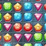 다양한 색상의 보석들로 채워진 격자 무늬 퍼즐