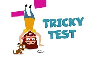 안경을 쓴 사람이 거꾸로 서 있고, 작은 강아지가 옆에 있으며, 바닥에 스마트폰이 있는 장면