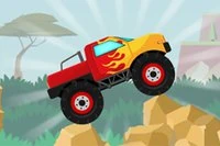 멋진 트럭으로 바위를 넘지만 전복되지 않게 조심하세요!