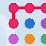 다섯 개의 빨간색 원이 연결되어 있고, 그 아래에 파란색, 보라색, 주황색, 녹색 원이 나열되어 있는 이미지