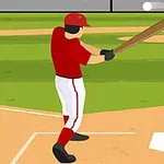 붉은 유니폼을 입은 야구 선수가 방망이를 들고 타석에 서 있는 모습