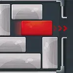 회색 배경에 빨간 직사각형 블록을 포함한 여러 회색 블록들이 퍼즐 형태로 배치되어 있다