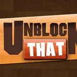 나무 배경에 UNBLOCK THAT라는 텍스트가 적힌 간판 이미지