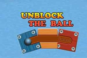 파란색 배경 위에 다양한 색상의 블록과 UNBLOCK THE BALL이라는 텍스트가 있는 이미지
