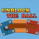 파란색 배경 위에 다양한 색상의 블록과 UNBLOCK THE BALL이라는 텍스트가 있는 이미지