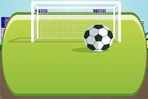 축구공이 축구 골대 앞에 놓여있는 초원의 배경 일러스트입니다