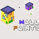 세 개의 다채로운 색상의 건물과 WALL PAINTER라는 텍스트