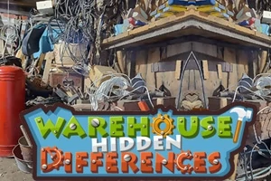 창고 내부의 다양한 물건들과 장비들이 어지럽게 놓여 있는 모습