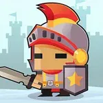 기사 복장을 한 캐릭터가 칼과 방패를 들고 있는 모습