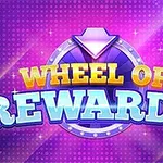 보라색 배경에 WHEEL OF REWARDS라는 화려한 텍스트가 중앙에 위치함