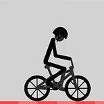 자전거를 타고 있는 검은색 막대기 인물의 간단한 일러스트