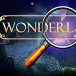 돋보기가 겹쳐진 Wonderland Chapter 11 텍스트와 어두운 밤의 풍경