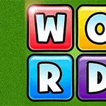 알파벳 W, O, R, D가 빨강, 노랑, 파랑, 보라색 배경의 네 개의 사각형에 각각 들어가 있는 이미지