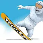 Guide Yeti down the slope and kill some penguins