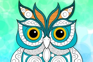 화려한 색상의 추상적인 올빼미 일러스트레이션