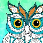 화려한 색상의 추상적인 올빼미 일러스트레이션
