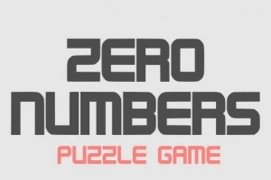 짙은 회색 서체로 ZERO NUMBERS가 쓰여 있고, 그 아래에 빨간색으로 PUZZLE GAME이 적힌 이미지