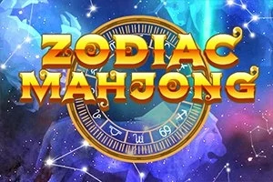 Zodiac Mahjong라는 글자가 우주를 배경으로 황도 12궁 그림과 함께 나타난 이미지