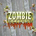 도로 위에 좀비와 함께 중앙에 ZOMBIE GETAWAY라는 글자가 있는 이미지