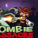 카우보이 모자와 총을 든 남자가 좀비와 싸우고 있는 장면