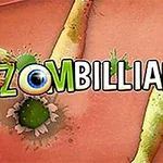 Zombilliards라는 텍스트와 함께 녹색 좀비 손과 눈알이 있는 이미지