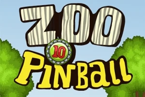 나무 질감의 ZOO 글자 위에 Pinball이 노란색으로 쓰여 있고, 두 나무가 양쪽에 있는 이미지