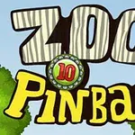 나무 질감의 ZOO 글자 위에 Pinball이 노란색으로 쓰여 있고, 두 나무가 양쪽에 있는 이미지