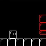 검은 배경에 흰색과 빨간색의 네모 블록들이 배열된 모습